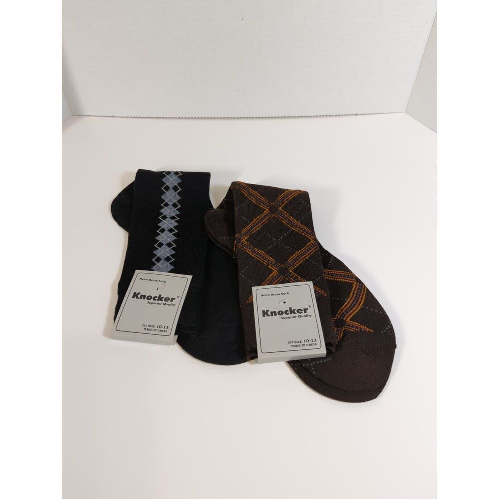 Knockers‎ 2 Pair Men's Dress Socks Size 10-13, Shoe 6-12 NEW